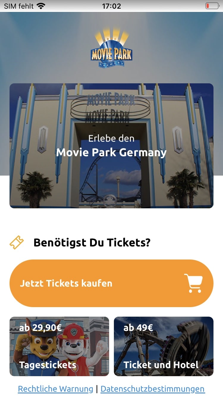 Movie Park Germany – Screenshot iPhone