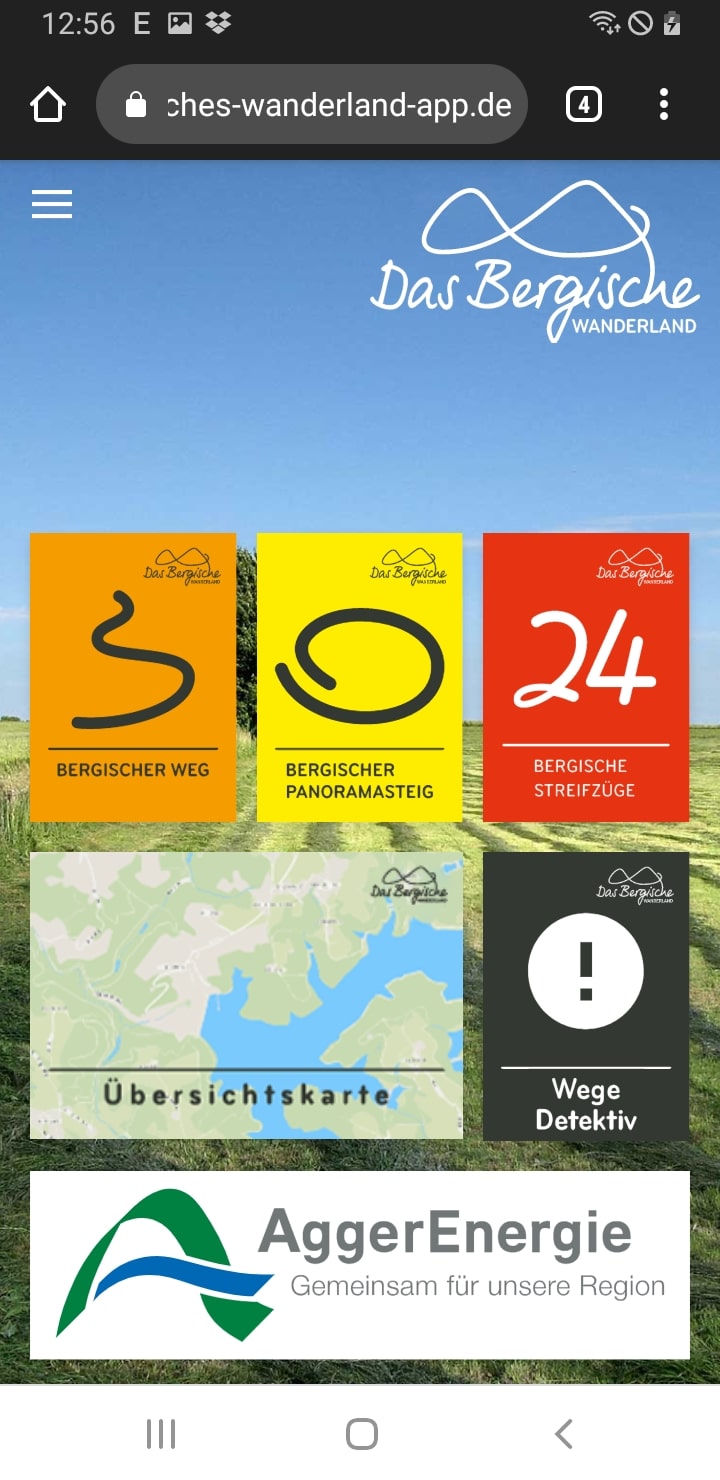 Bergisches Wanderland – Screenshot Android