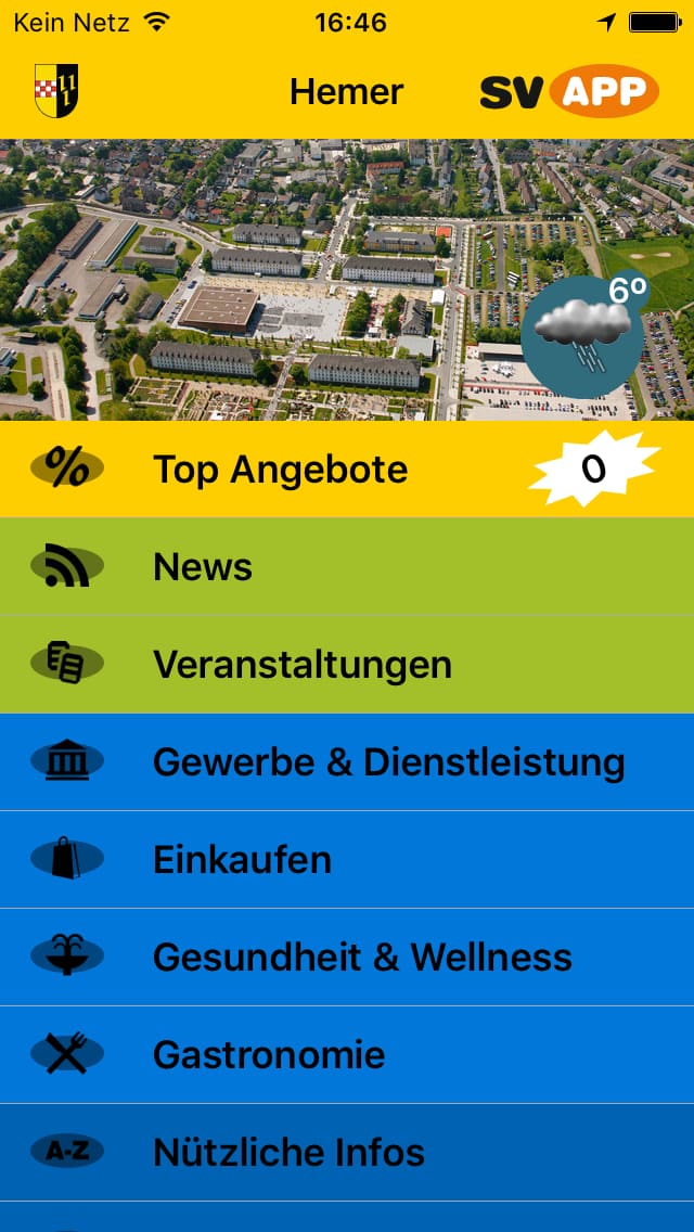 svAPP Hemer – Screenshot iPhone