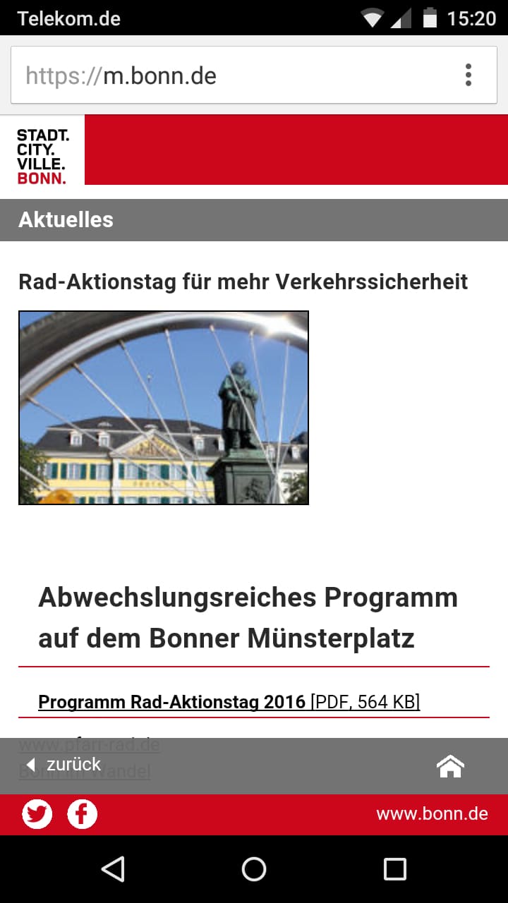 Stadt Bonn – Screenshot Android