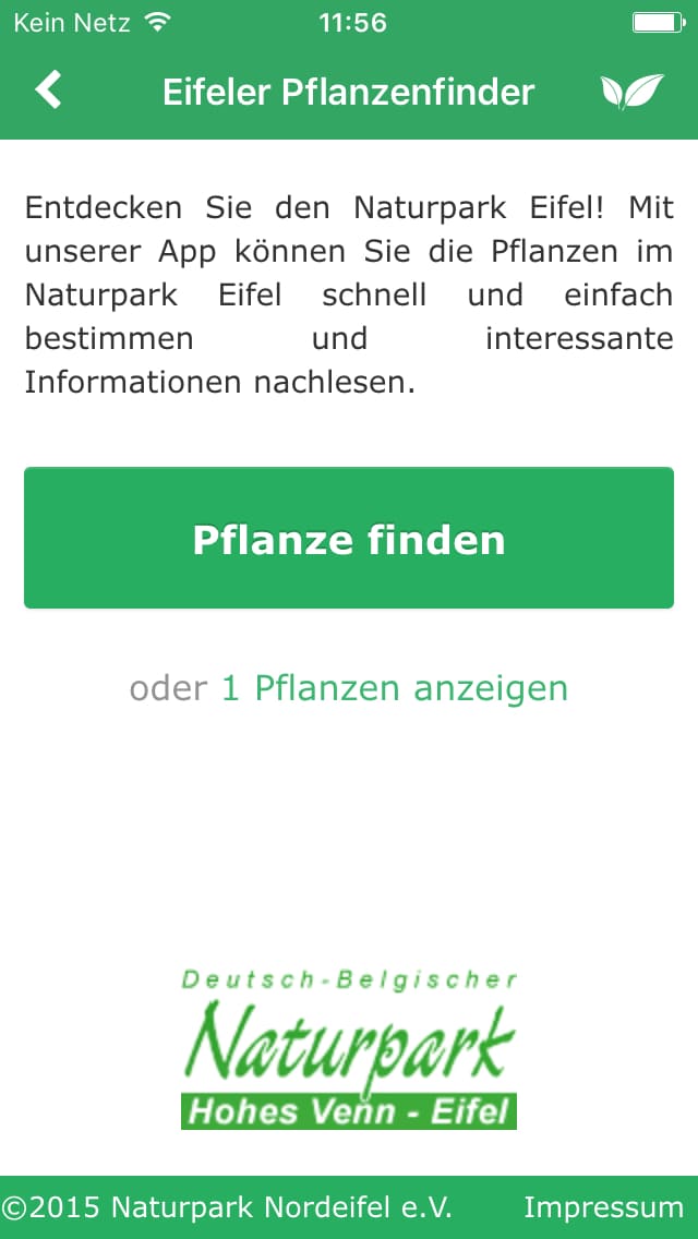 Eifeler Pflanzenfinder – Screenshot iPhone