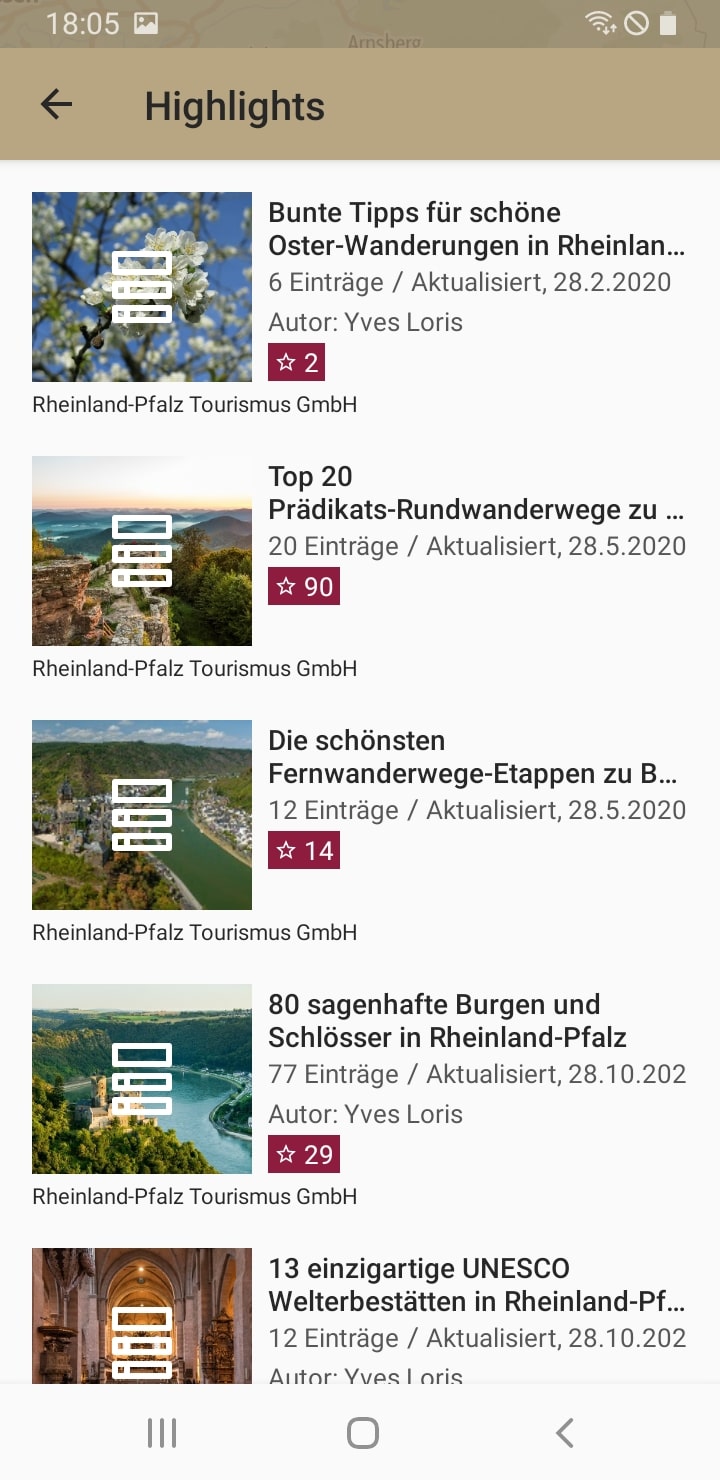 Rheinland-Pfalz erleben – Screenshot Android