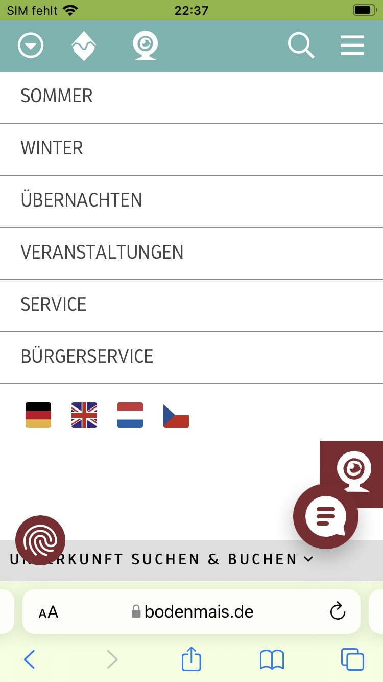 Bodenmais – Screenshot iPhone