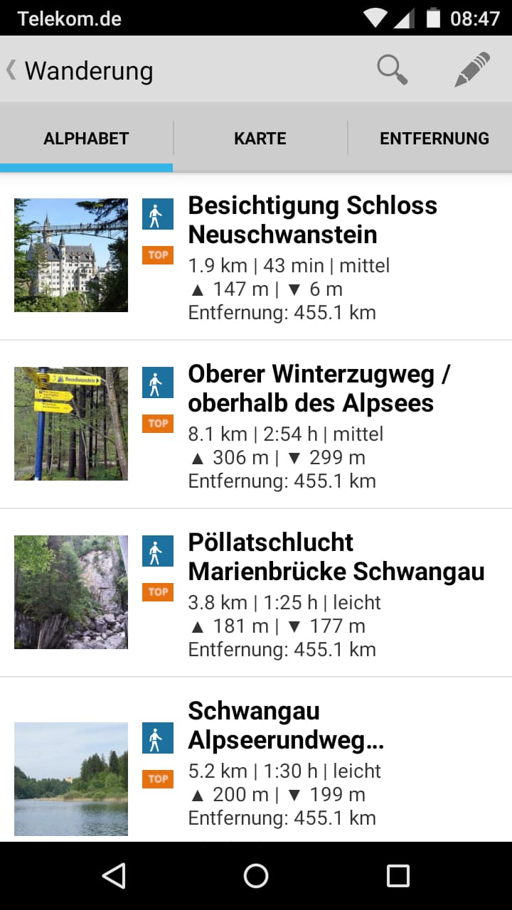 Wanderweg GEOgrenzGÄNGER – Screenshot Android