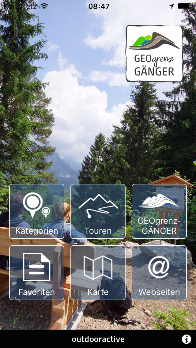 Wanderweg GEOgrenzGÄNGER – Screenshot iPhone