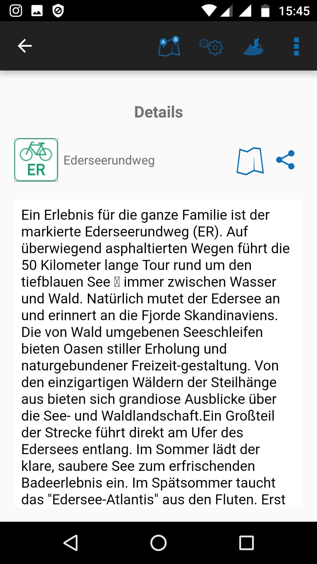 Radroutenplaner Hessen – Screenshot Android