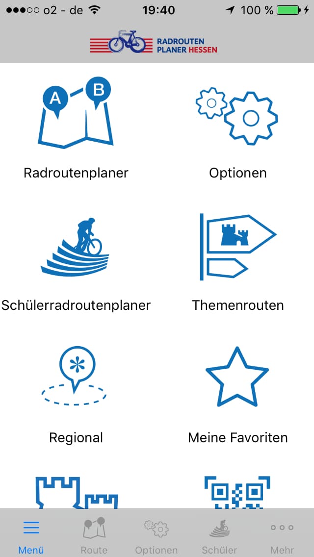 Radroutenplaner Hessen – Screenshot iPhone