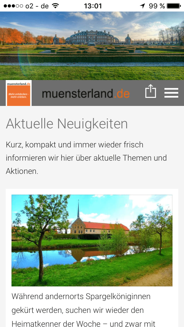 Münsterland Portal – Screenshot iPhone