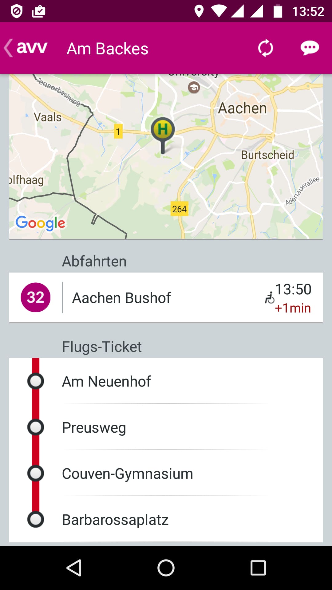 AVV connect – Screenshot Android