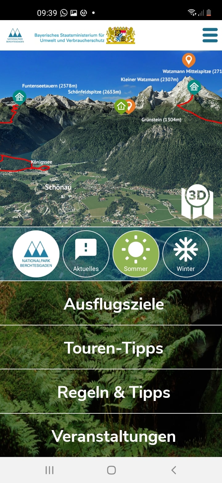 Nationalpark Berchtesgaden – Screenshot Android