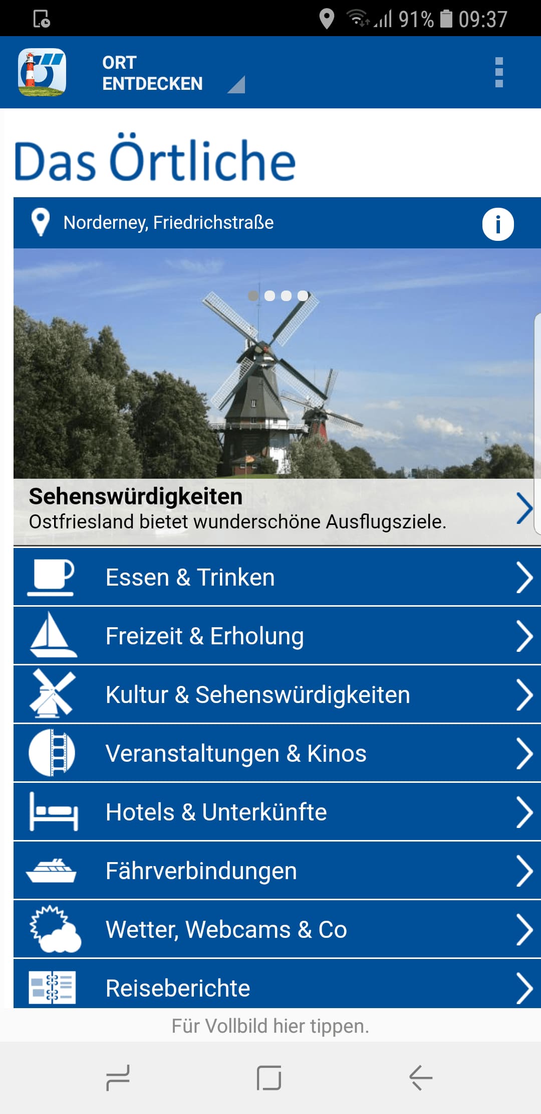 Ostfriesland App – Screenshot Android