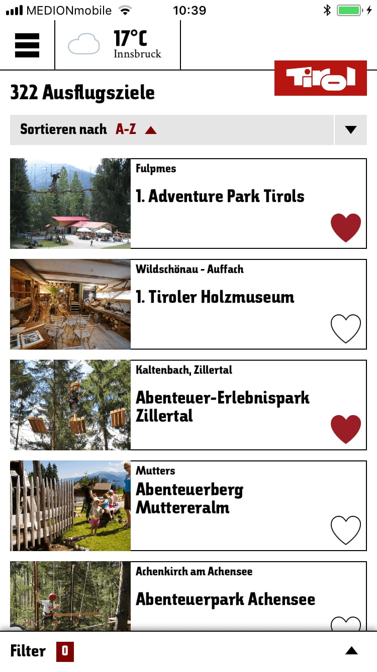 Tirol Reiseführer – Screenshot iPhone