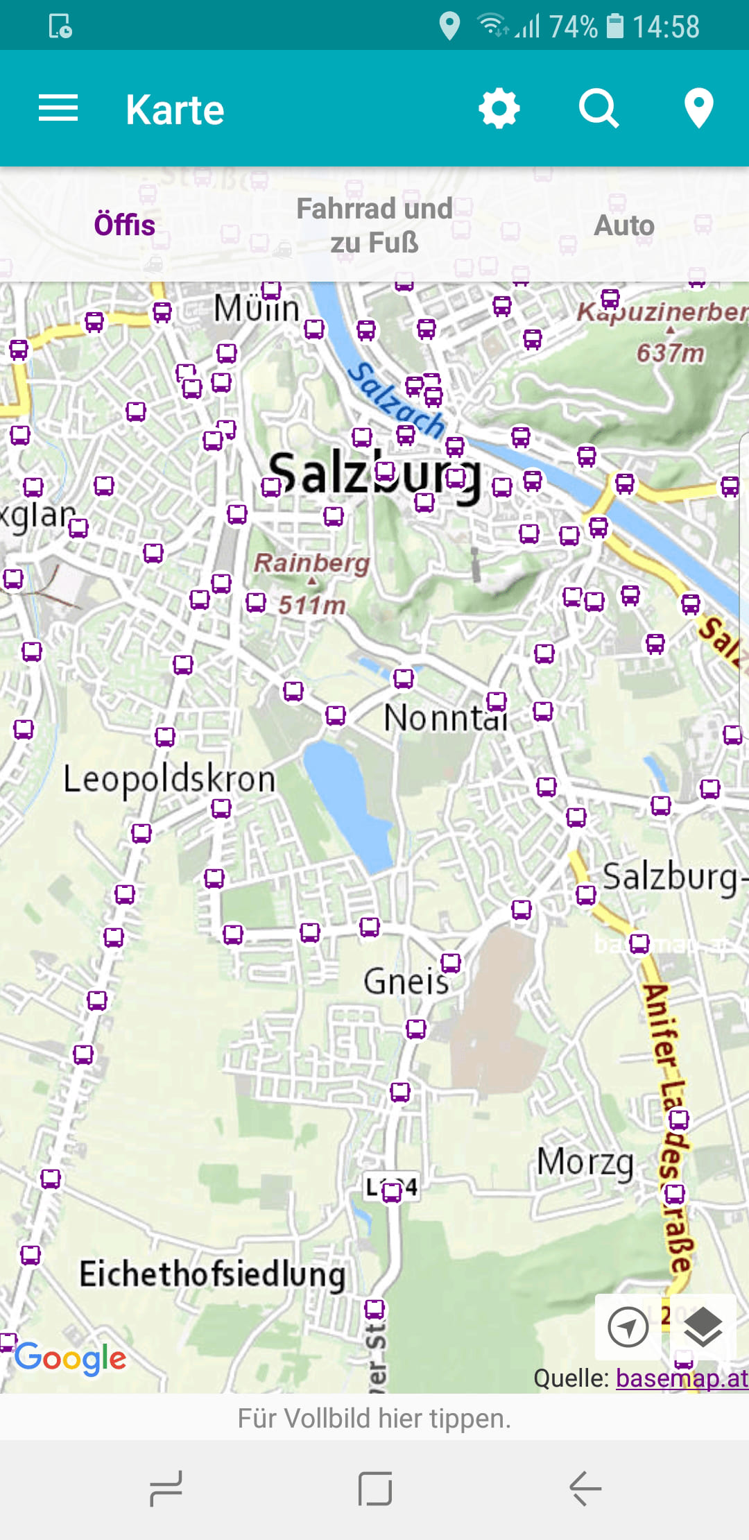 Salzburg Verkehr – Screenshot Android