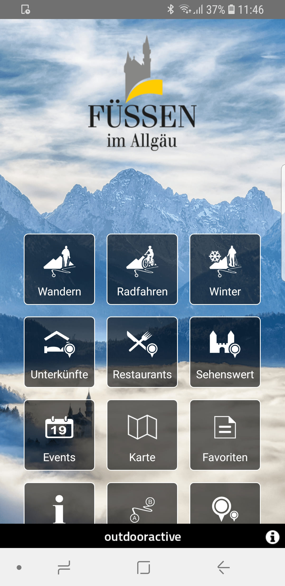 Füssen im Allgäu – Screenshot Android