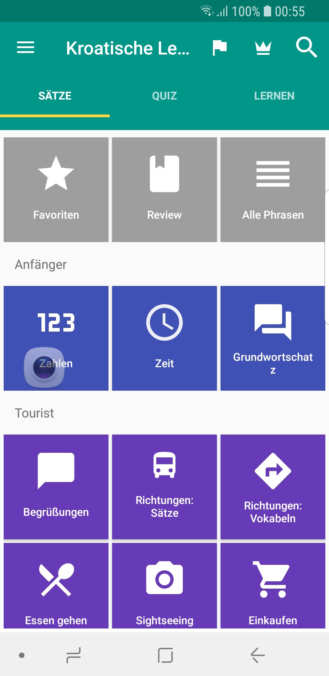 Einfach Kroatisch lernen – Screenshot Android