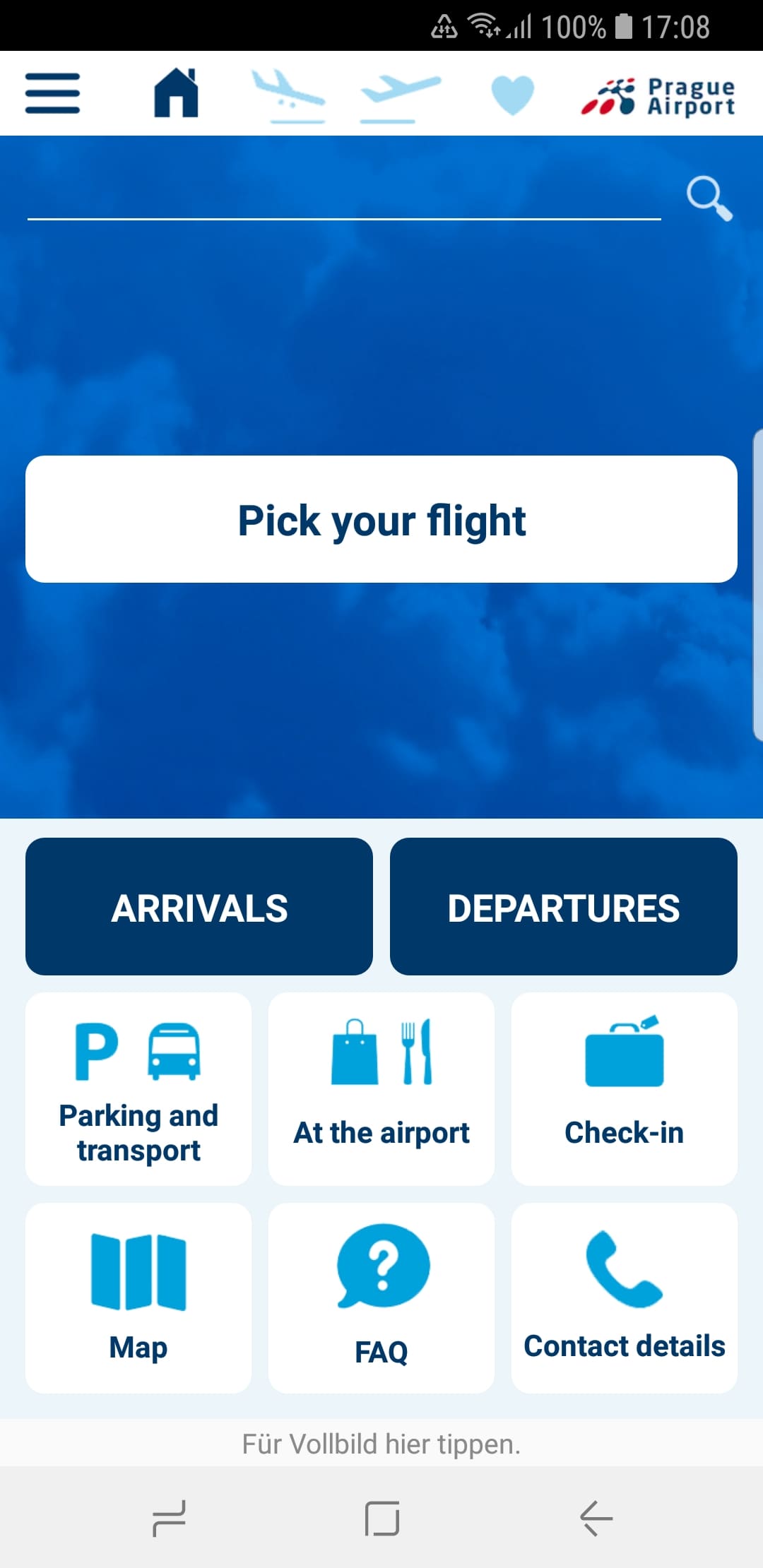 Prague airport – Screenshot Android