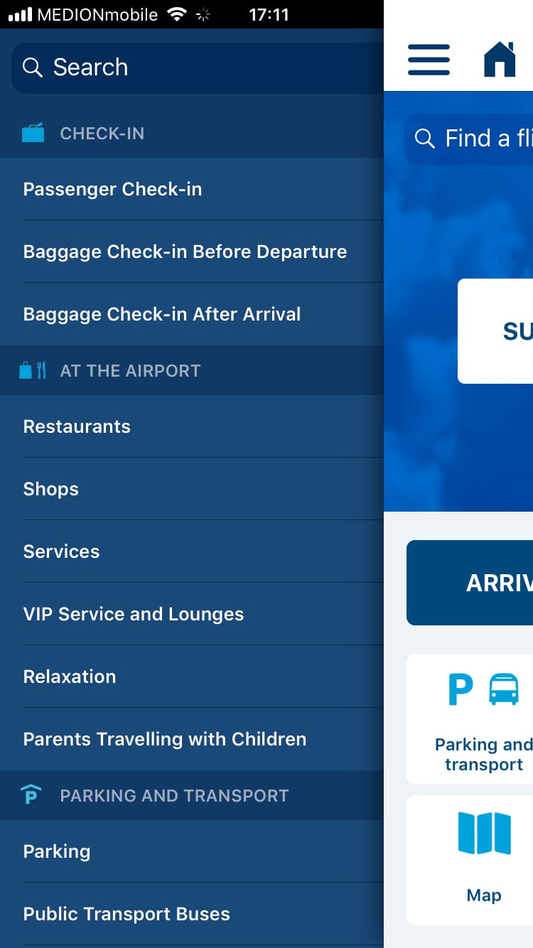 Prague airport – Screenshot iPhone