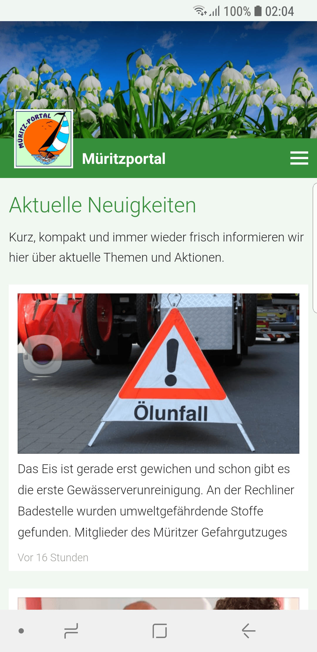 Müritzportal – Screenshot Android
