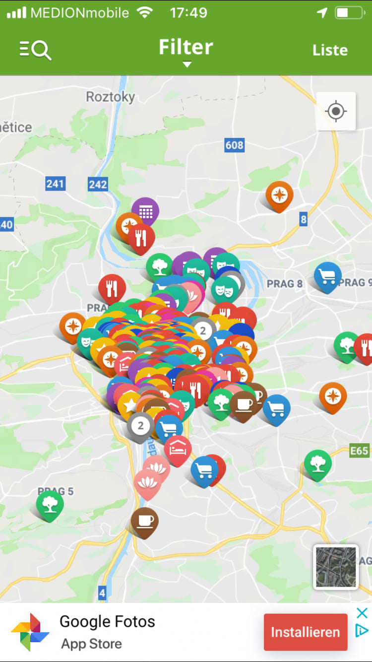 Prag Reiseführer (Stadtplan) – Screenshot iPhone