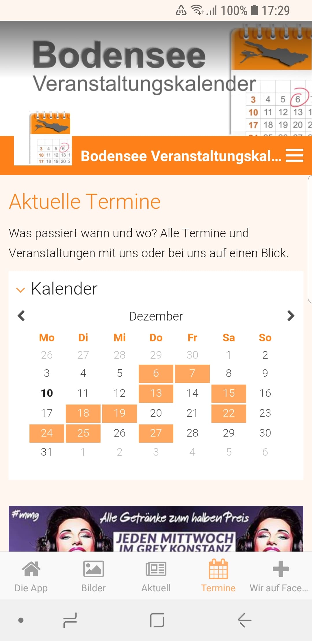 See-Kalender – Screenshot Android