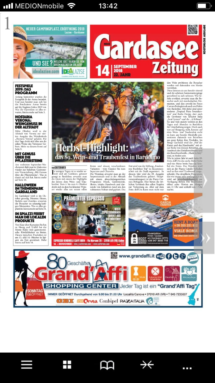 Gardasee Zeitung – Screenshot iPhone