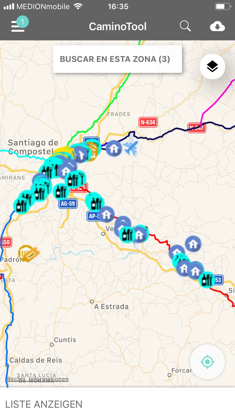 Der Jakobsweg - CaminoTool – Screenshot iPhone