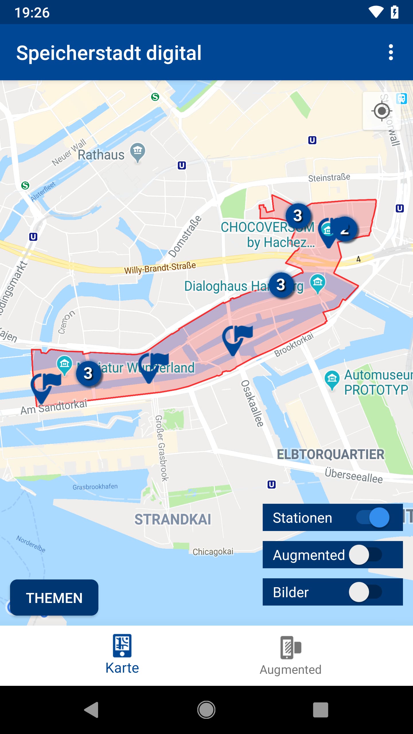 Speicherstadt digital – Screenshot Android