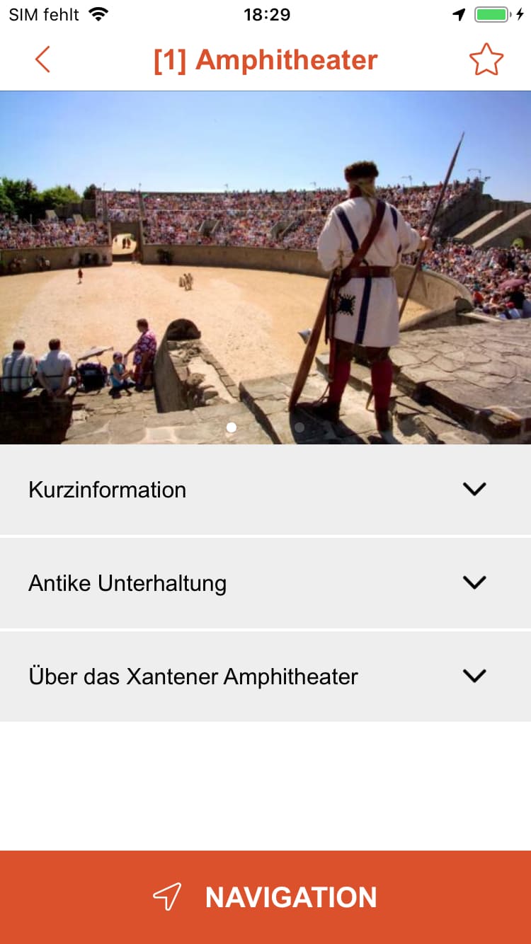 Archäologischer Park Xanten – Screenshot iPhone