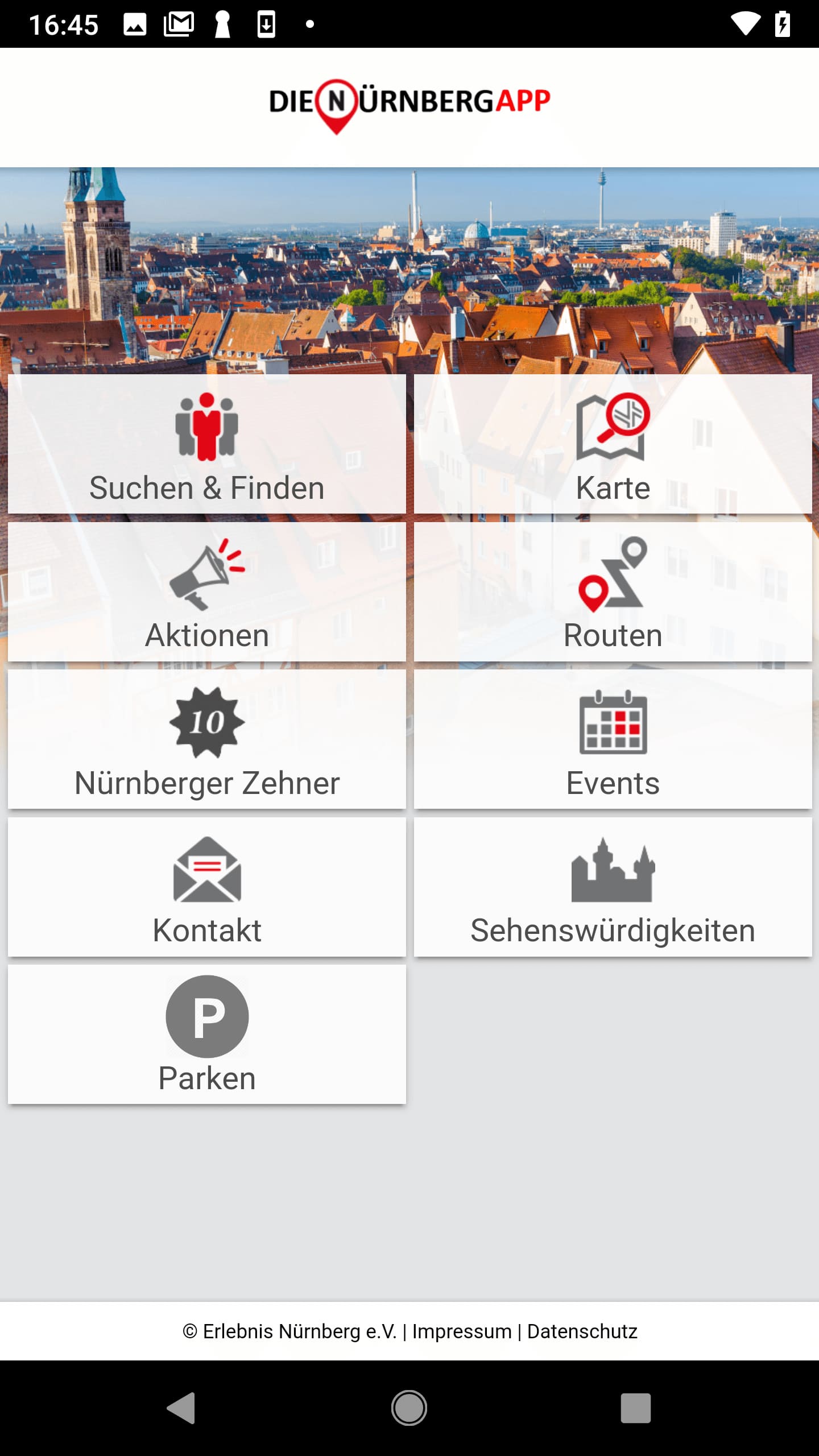 Nürnberg-App – Screenshot Android