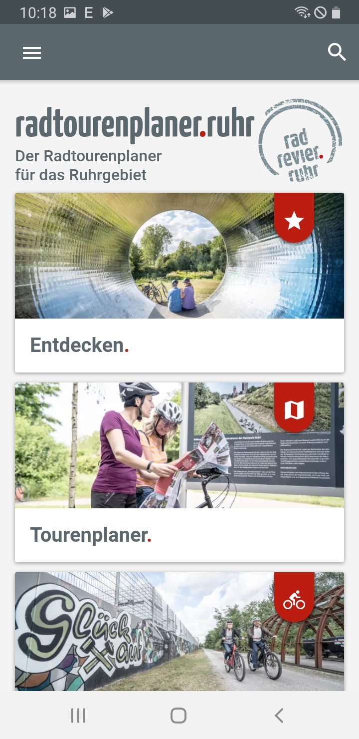 radtourenplaner.ruhr – Screenshot Android