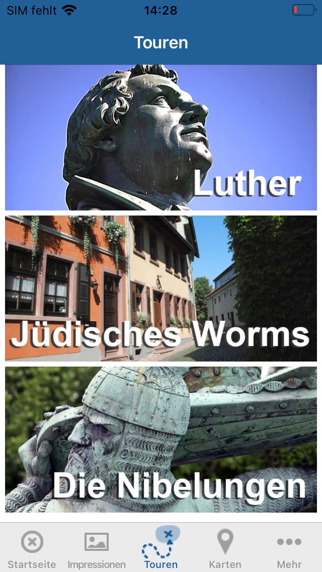 Nibelungenstadt Worms – Screenshot iPhone
