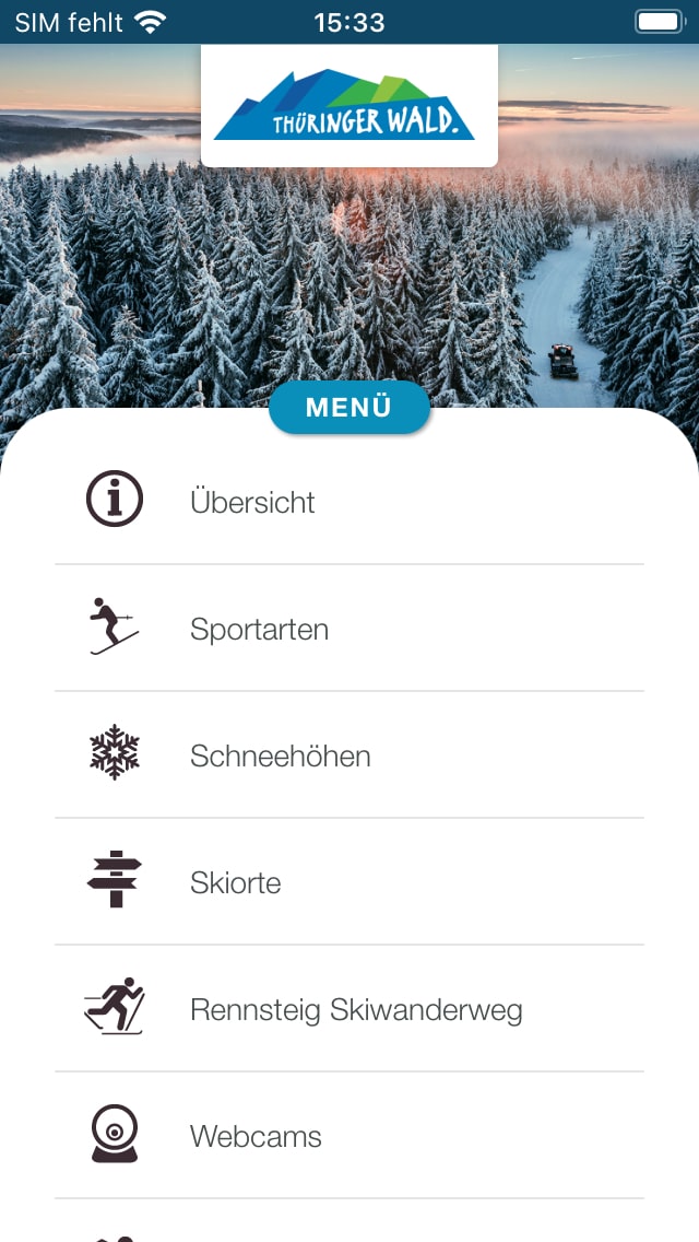 SchneeApp Thüringer Wald – Screenshot iPhone