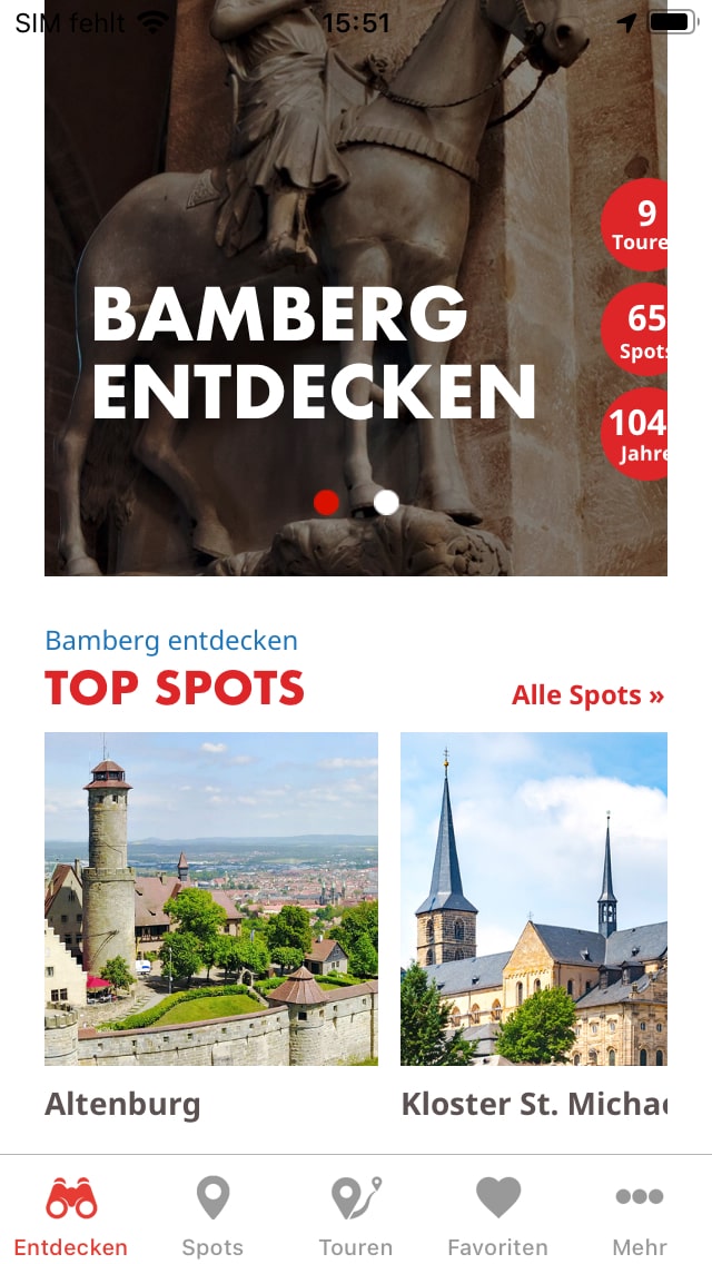 Visit Bamberg – Screenshot iPhone