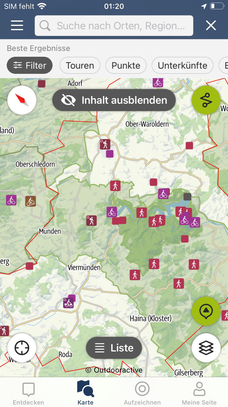 SchneeApp Thüringer Wald – Screenshot iPhone