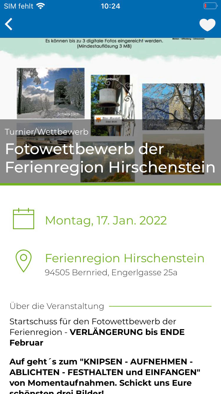 SchneeApp Thüringer Wald – Screenshot iPhone