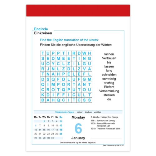 Sprachkalender Englisch 2025