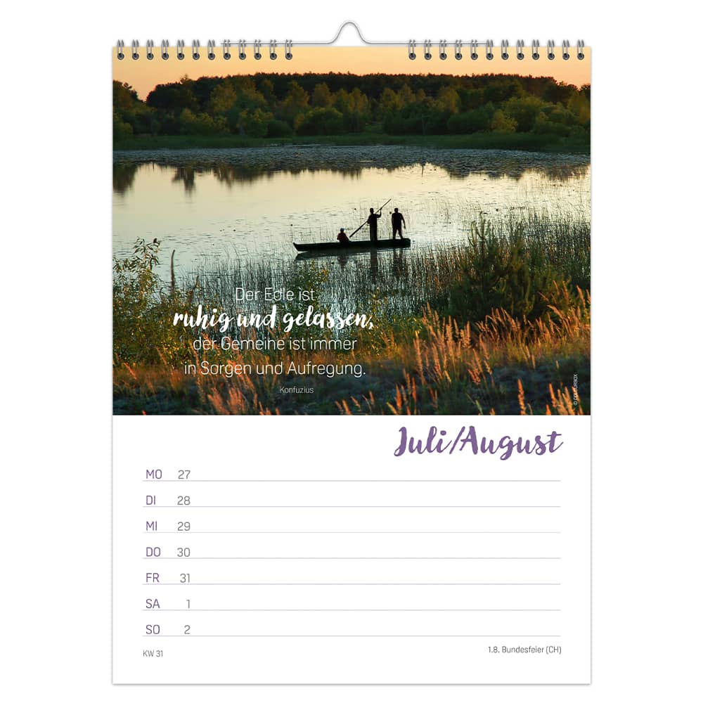 Wochenkalender Achtsamkeit 2026 – Woche für Woche Momente für mich