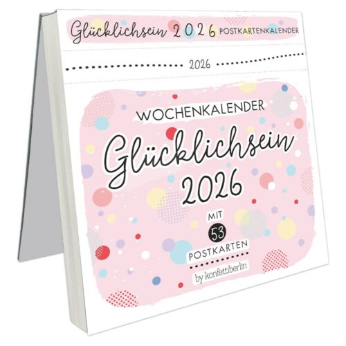 Postkartenkalender Glücklichsein 2026 by konfettiberlin
