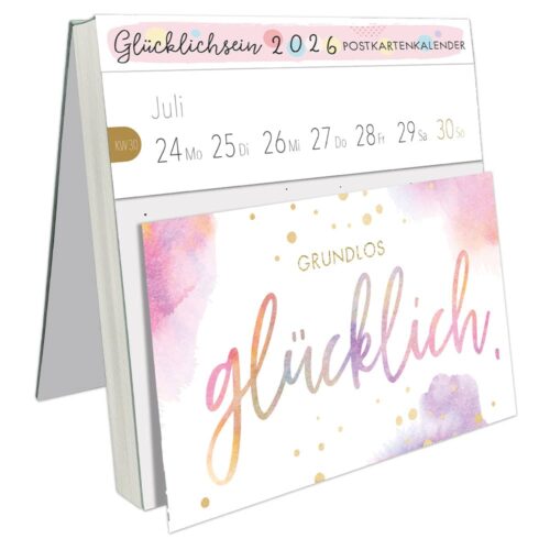 Postkartenkalender Glücklichsein 2026 by konfettiberlin