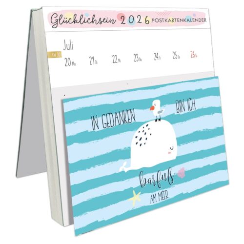 Postkartenkalender Glücklichsein 2026 by konfettiberlin