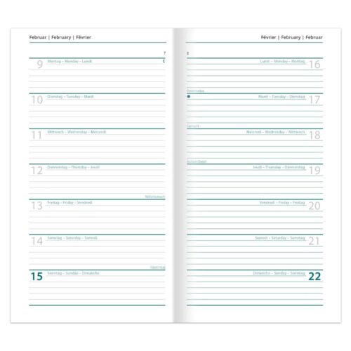 Buchkalender-Set: Buchkalender & Wochenplaner 2026 grün/flieder