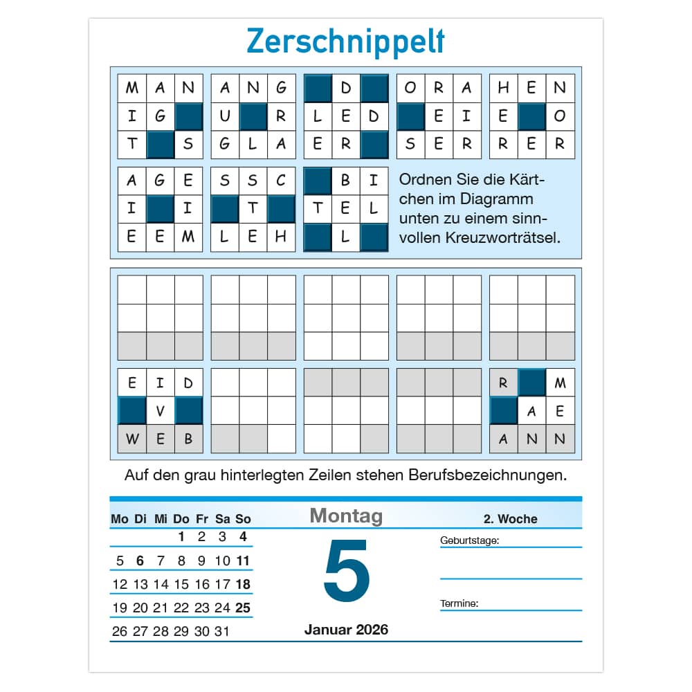Denksport Kalender 2026
