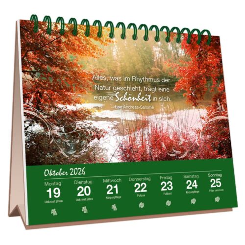 Wochenkalender 2026: Kraftquelle Natur – Die grüne Seele