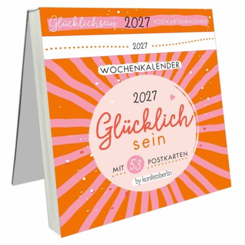Postkartenkalender Glücklichsein 2027 by konfettiberlin