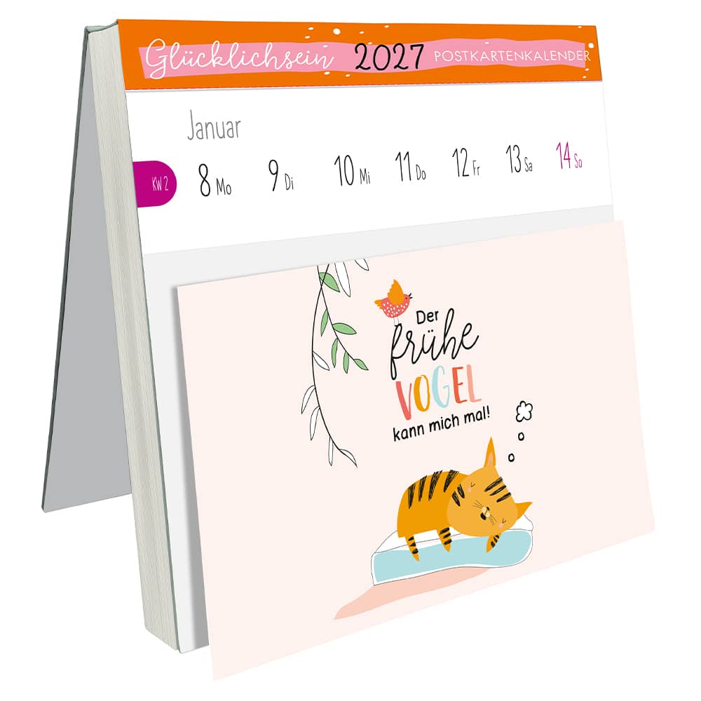 Postkartenkalender Glücklichsein 2027 by konfettiberlin
